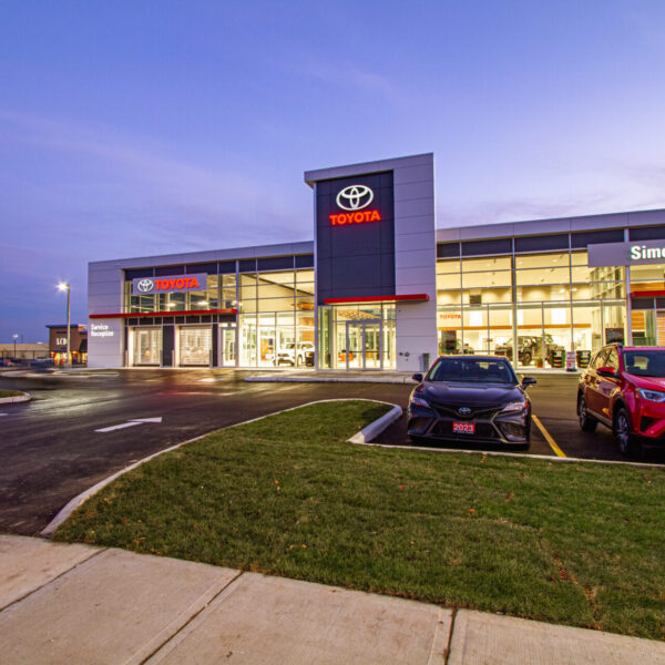 New Simcoe Toyota Dealership building designed and engineered by G.D. Vallee Ltd